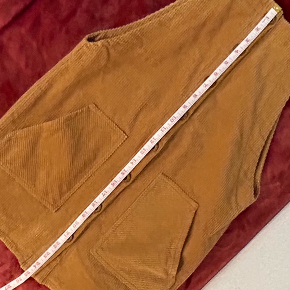 Forever 21 Mustard Corduroy Button-up Skirt Dress Overalls - Picture 6 of 8